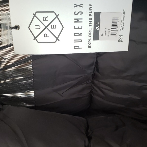 PUREMSX Men's Quilted Jacket Parka Insulated Fur Hooded Heavy Duty Overcoat Sz M - Picture 5 of 16